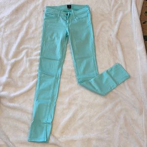 Just black mint green skinny jeans size 27